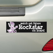 「将来のロックスターをオンボードで見る」車のシール バンパーステッカー (車上)