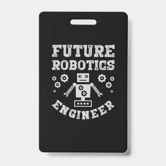 将来のロボットエンジニア 面白い ロボット工学 バッジ (正面)