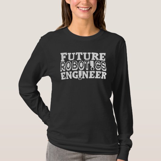 将来のロボット工学エンジニアロボットエンジン Tシャツ (正面)