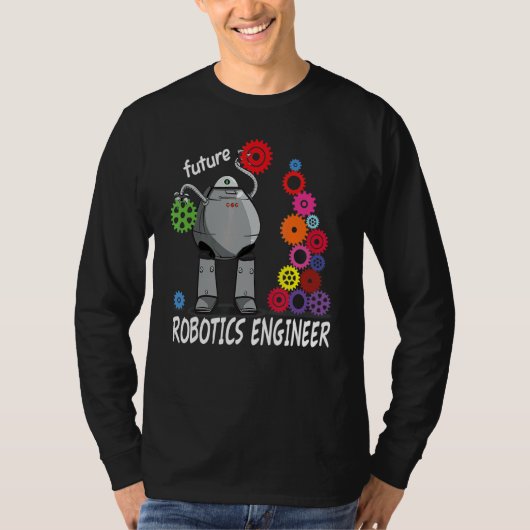 将来のロボット技術者ヴィンテージロボット Tシャツ (正面)