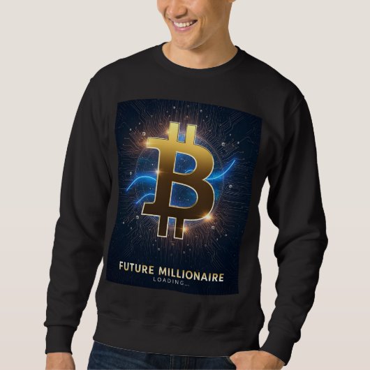 将来の億万長者 ビットコイン スウェットシャツ (正面)