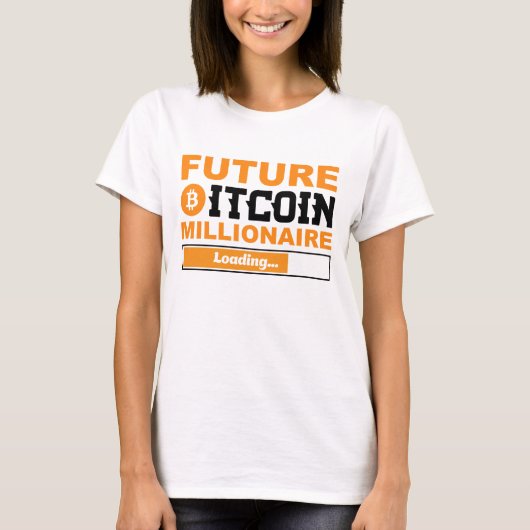 将来の億万長者 ビットコイン ユーモア 仮想通貨 Tシャツ (正面)