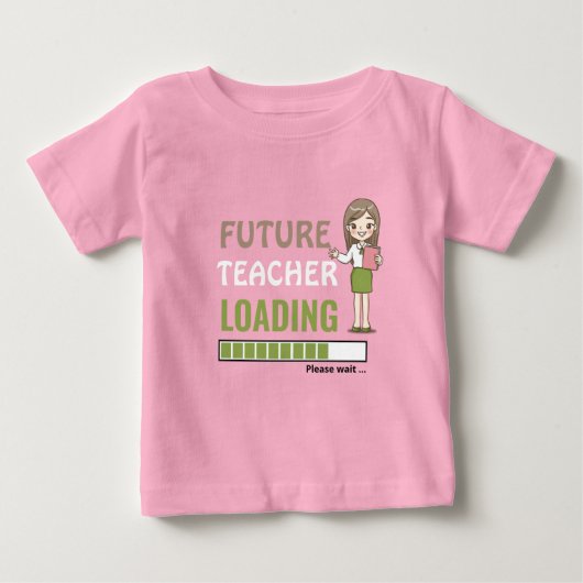 将来の先生読み込み |おもしろい誕生日パーティー ベビーTシャツ (正面)