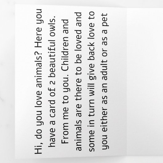 将来の動物学者はもうすぐ元気になる 三つ折りカード (内部最初)