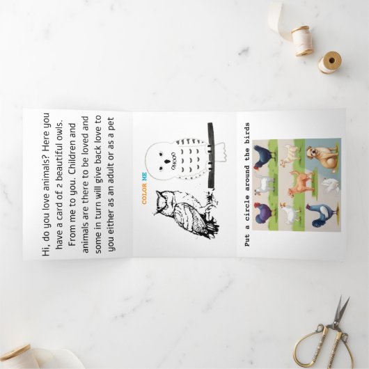 将来の動物学者はもうすぐ元気になる 三つ折りカード (内部)