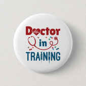 将来の医師の訓練を受けている医師 缶バッジ (正面)