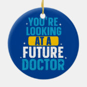 将来の医師医学部の学生を見る セラミックオーナメント (裏面)