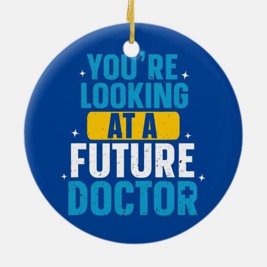 将来の医師医学部の学生を見る セラミックオーナメント (裏面)
