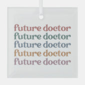 将来の医師医学部の学生ギフト ガラスオーナメント (正面)