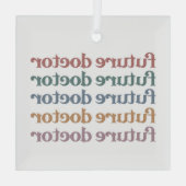 将来の医師医学部の学生ギフト ガラスオーナメント (裏面)