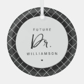 将来の医師 |医学部博士課程学生 ガラスオーナメント (正面)