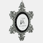 将来の医師 |医学部博士課程学生 スノーフレークピューターオーナメント (左)