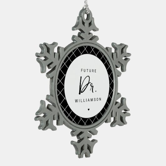 将来の医師 |医学部博士課程学生 スノーフレークピューターオーナメント (左)