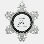 将来の医師 |医学部博士課程学生 スノーフレークピューターオーナメント (正面)