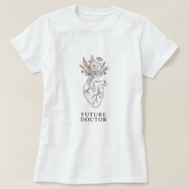 将来の医師 | 解剖学的ハートとフローラBouqu Tシャツ