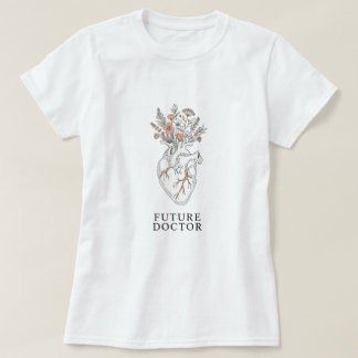 将来の医師 | 解剖学的ハートとフローラBouqu Tシャツ
