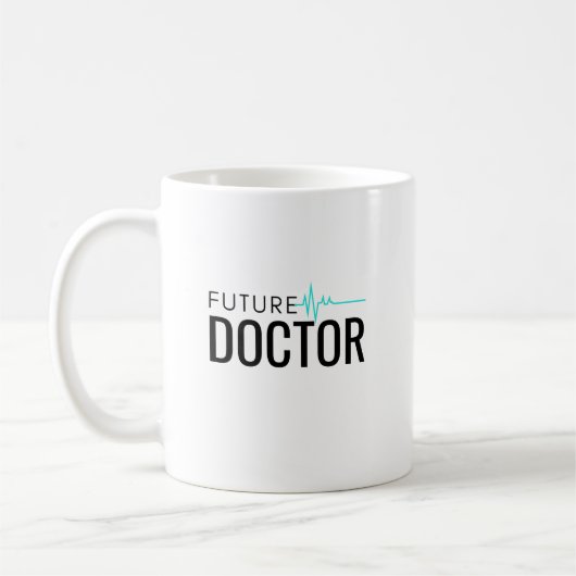 将来の医師 EKG シンプルな医療学生ギフト コーヒーマグカップ (左)