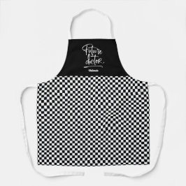 将来の医科生パーソナライズされた市松模様に エプロン
