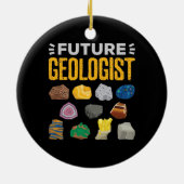 将来の地質学者の地質学の学生 セラミックオーナメント (裏面)