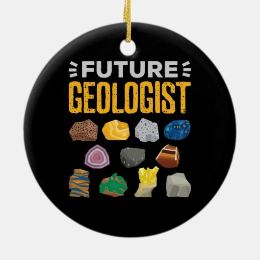 将来の地質学者の地質学の学生 セラミックオーナメント (裏面)