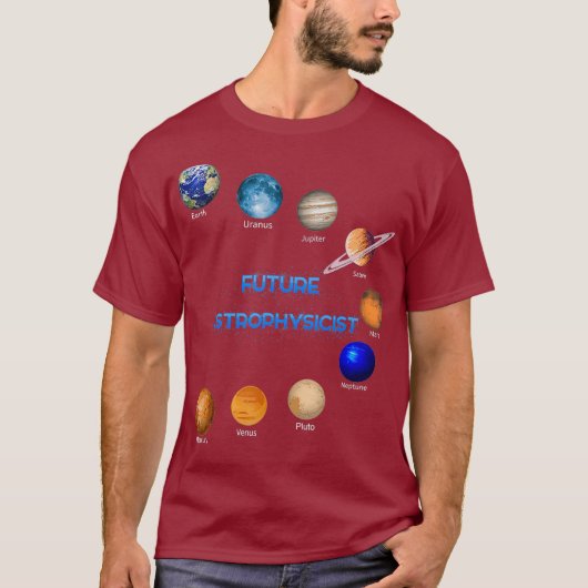 将来の天体物理学者宇宙物理学天文学 Tシャツ (正面)