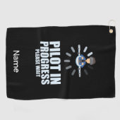 将来の学生パイロットのための進行中のパイロット ゴルフタオル (横)