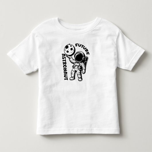 将来の宇宙飛行士、かわいい宇宙飛行士の子供 トドラーTシャツ (正面)