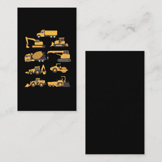 将来の建築掘削機の運転車 名刺 (正面/裏面)