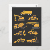 将来の建設用ショベルオペレーター車両 ポストカード (正面/裏面)