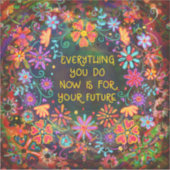 将来の感動的おもしろいフローラのインスピレーション シール (正面)