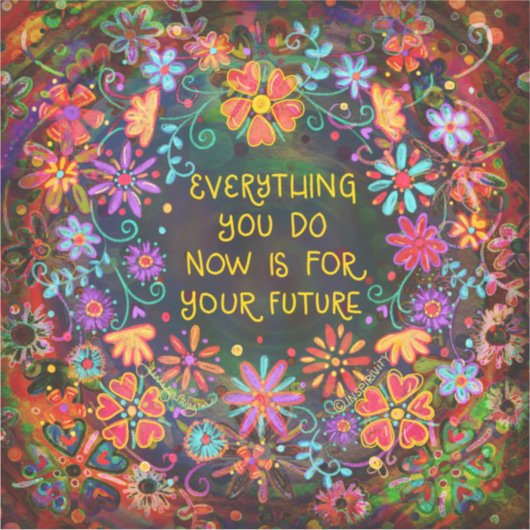 将来の感動的おもしろいフローラのインスピレーション シール (正面)