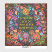 将来の感動的おもしろいフローラのインスピレーション シール (シート)