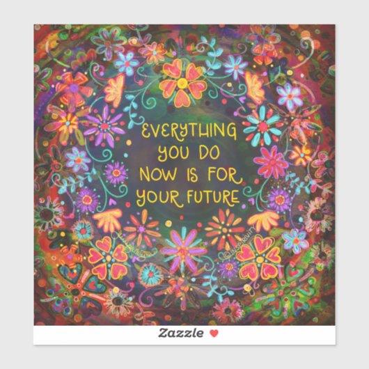 将来の感動的おもしろいフローラのインスピレーション シール (シート)