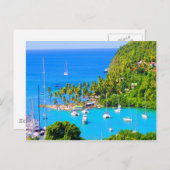 将来の成功のための残りカリブのサンルシア ポストカード (正面/裏面)