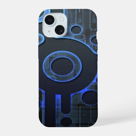 将来の技術 iPhone 15ケース (裏面)