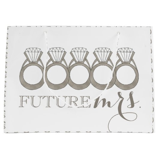将来の新婦 プレ花嫁 ダイヤモンドエンゲージメントリング ラージペーパーバッグ (正面)