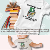 将来の本好きのための本の山 ベビーボディスーツ