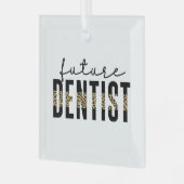 将来の歯科医師歯科学生の歯科医師のトレーニング ガラスオーナメント (正面左)