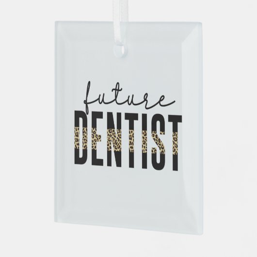 将来の歯科医師歯科学生の歯科医師のトレーニング ガラスオーナメント (正面左)