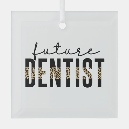 将来の歯科医師歯科学生の歯科医師のトレーニング ガラスオーナメント (正面)