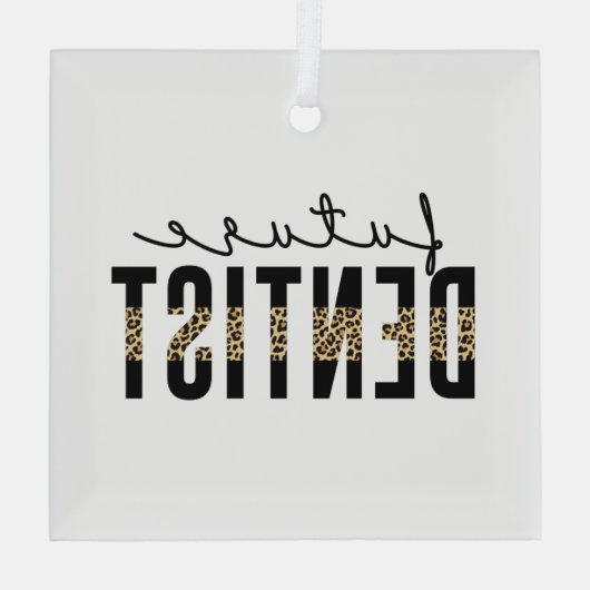 将来の歯科医師歯科学生の歯科医師のトレーニング ガラスオーナメント (裏面)