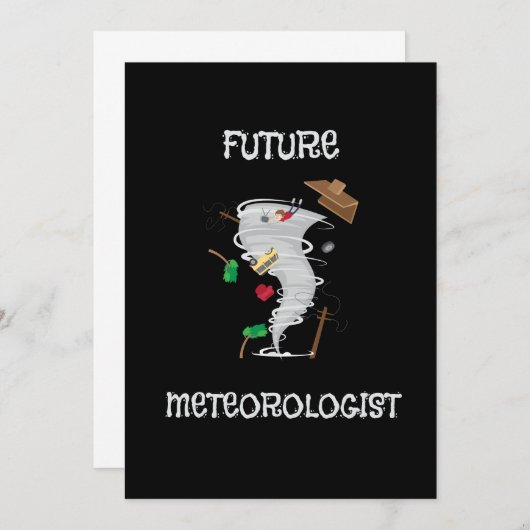 将来の気おもしろい象専門家竜巻とハリケーン 招待状 (正面/裏面)