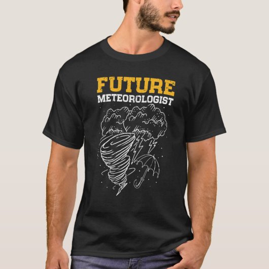 将来の気象学者ウェザーマン気象学 Tシャツ (正面)