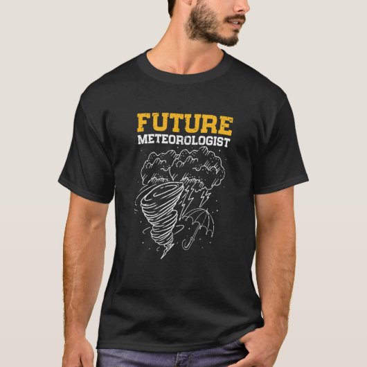 将来の気象学者ウェザーマン気象学 Tシャツ (正面)
