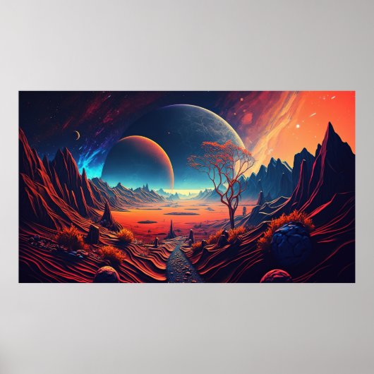 将来の水平イラストレーション ポスター (正面)