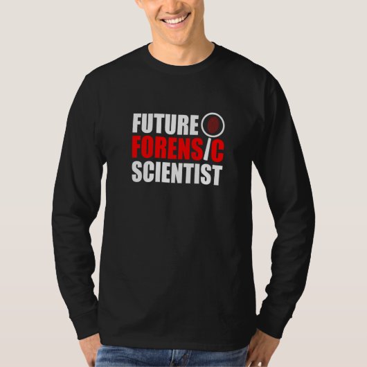 将来の法医学者 犯罪現場 法科学 Tシャツ (正面)