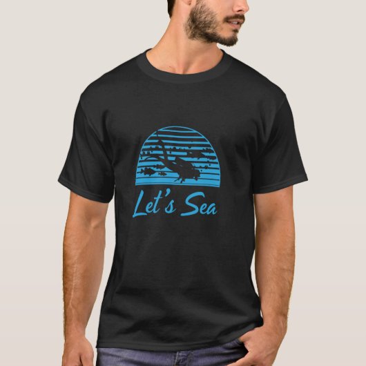 将来の海洋生物学者の海S Tシャツ (正面)