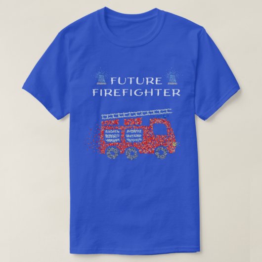 将来の消防士の消防車の配備 Tシャツ (デザイン正面)