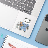 将来の看護師パンダ: かわいい医学生 シール (ノートパソコンとiPhone)