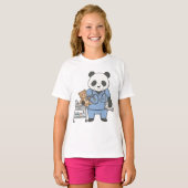 将来の看護師パンダ: かわいい医学生 Tシャツ (正面フル)